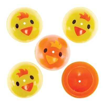 Image of Baker Ross FX473 Easter Chick Jumping Poppers Pack of 12, Party Bag Filler Toys for Kids