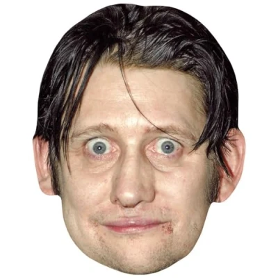 Image of Shane MacGowan (Brown Hair) Celebrity Mask, Flat Card Face, Fancy Dress Mask