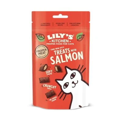 Image of Lily’s Kitchen Adult Cat Treats Packet Come Here Kitty with Salmon Grain Free Recipe10 x 60g