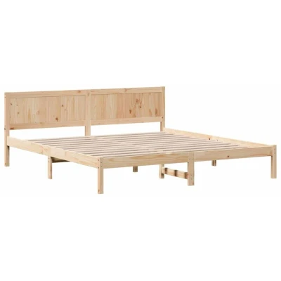 Image of vidaXL pine wood Bed Frame Natural Solid 200 x cm