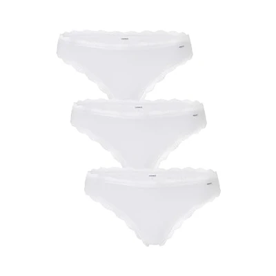 Image of LOVABLE Women&#039;s Brazilian Fancy Soft Cotton Lovely Bikini Style Underwear, White, M (Pack of 3)