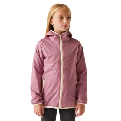 Image of Regatta Kids Lightweight Lever II Waterproof Packaway Jacket Lilas Light Vanilla, Size: 7 8 Years