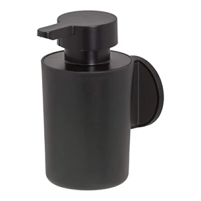 Image of Tiger Tune Soap Dispenser, No Drilling Required Thanks to 3M Self Adhesive Backing System, Optional Mounting with Screws and Plugs, Black Metal Brushed, Black, 6.8 x 12.3 10.9 cm