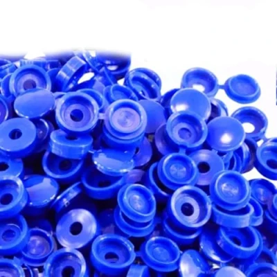 Image of 50Pcs Screw Covers Hinged Plastic Caps Folding Snap on Flip Tops Fit M4 Protector for Furniture Decorative (Dark Blue)