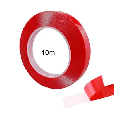 Image of QitinDasen 10m X 15mm Premium Heavy Duty Transparent Acrylic Foam Mounting Tape, Roll Double Sided Adhesive Waterproof &amp; Heat Resistant, for Indoor and Outdoor (Thick 0.5mm)