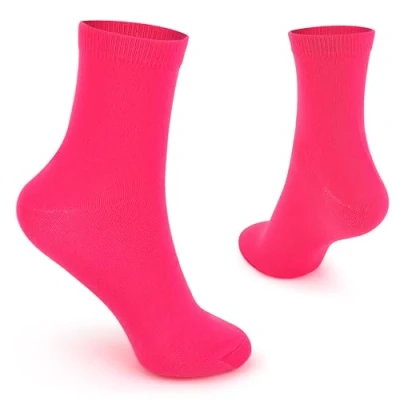 Image of The Glowhouse Casual Dress Socks for Men, Bright Neon Solid Colour, Comfortable Crew Socks, Rock n Roll Fancy Dress, Ideal Gifts Men (pink)