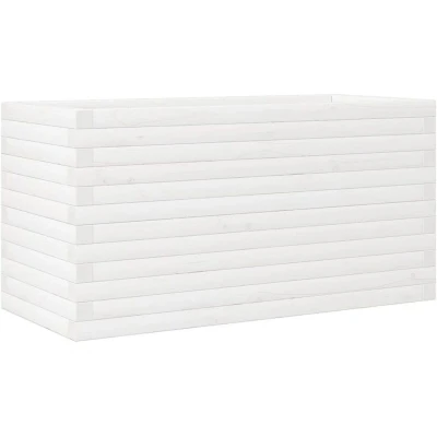 Image of vidaXL Garden Planter White 90x40x46 cm Solid Wood Pine