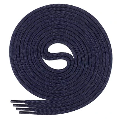 Image of Di Ficchiano shoe laces, round laces for business and leather shoes, tear proof all diameter: 3 mm, length: 60 cm 130 cm, 25 colours, material: polyester, Adult (Unisex), dark blue