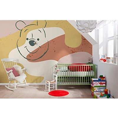 Image of Komar Disney IADX8 049 Non Woven Photo Wallpaper Winnie The Pooh Bee Design 400 x 280 cm (W H) Bear Baby Nursery Colourful