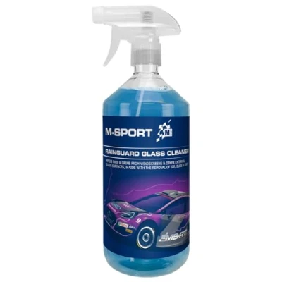 Image of M Sport Rain Guard Glass Cleaner 1L Streak Free Prevent And Remove Sleet Snow Ice Bugs Road Spray From Sticking To Adds Hydrophobic Protection