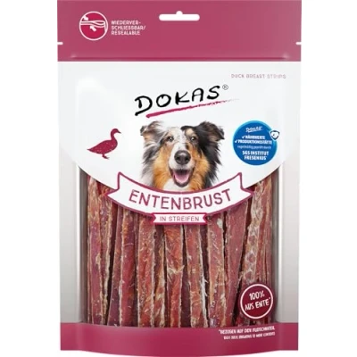 Image of DOKAS Grain Free Premium Snack in Stripes for Dogs Made from Duck Breast Fillet