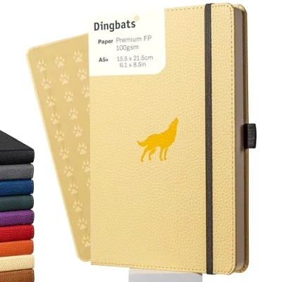 Image of Dingbats* Wildlife Squared Journal A5 Vegan Leather Hardcover, Ideal for Work, Travel Pocket, Elastic Closure, Bookmark