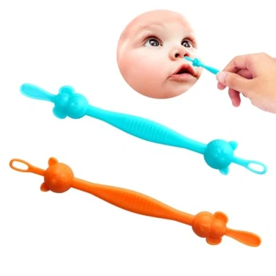 Image of Qunlions life The Safe Baby Nasal Booger and Ear Cleaner Shower Registry Essential Easy Nose Gadget for Infants Toddlers Dual Earwax Snot Removal 2 PC
