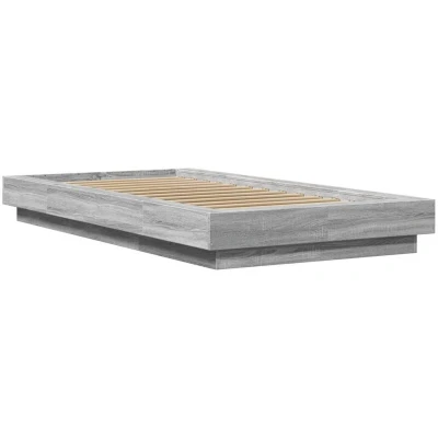 Image of vidaXL Bed Frame without Mattress Grey Sonoma 90x190 cm Single