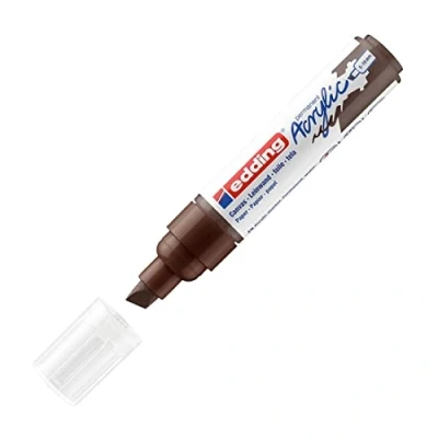 Image of edding 5000 acrylic marker broad brown 1 waterproof paint chisel nib 5 10 mm pen for drawing on canvas, art paper and wood markers pebbles
