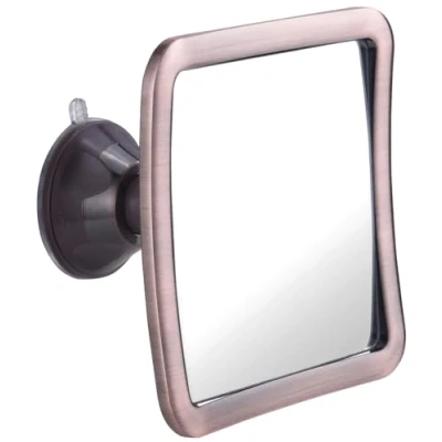 Image of MIRRORVANA Bronze Plated Fogless Shower Mirror for Shaving with Improved Suction and 360 Swivel Unbreakable Fog Free Men Women 16cm x (Bronze)