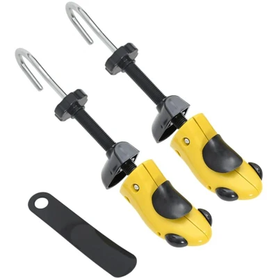 Image of vidaXL Shoe Stretchers with Horn Yellow EU 34 37 Plastic