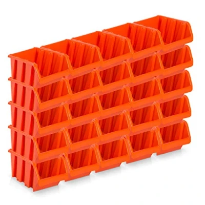 Image of Pack of 25 Storage Boxes Size 3 Red Brown (19.5 x 12 9 cm)