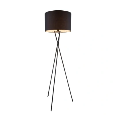 Image of Gustav Tripod Floor Lamp Black 1x E27