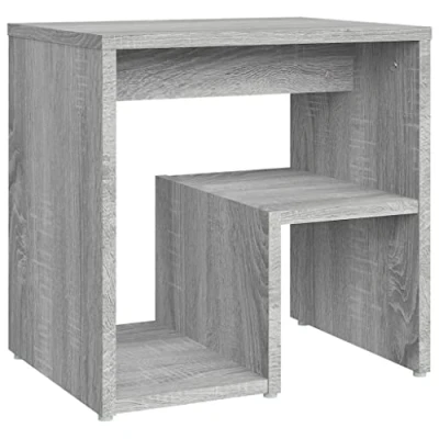 Image of vidaXL Grey Sonoma Bedside End Table Nightstand 40 x 30 cm Engineered Wood Bed Cabinet for Bedroom, Living Room, Lounge