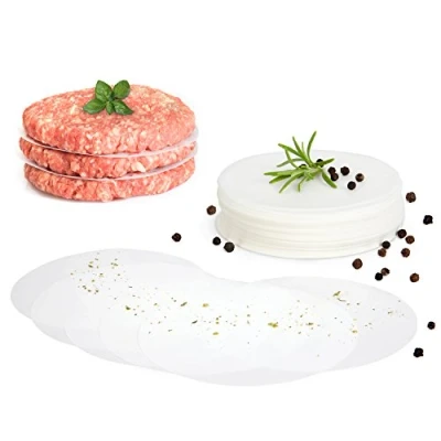 Image of GOURMEO® Burger Paper/Sheet Baking Paper for Press Diameter 13 cm (5 1/8&quot;) Pack of 1000 Non Stick Paper/Separating Perfect Hamburgers, Cheeseburgers Barbecuing