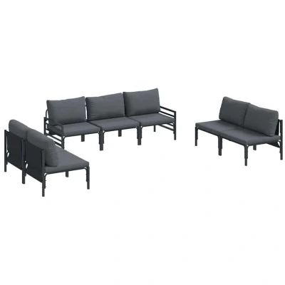 Image of vidaXL Garden Sofa Set 7 pcs Anthracite Steel