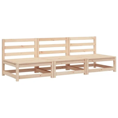 Image of vidaXL Garden Sofas Armless 3 pcs 70x70x67 cm Solid Wood Pine
