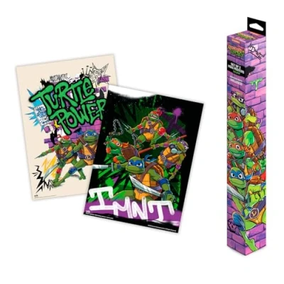 Image of Grupo Erik Poster Teenage Mutant Ninja Turtles Set of 2 Mini Posters 15 x 20.5 inches / 38 52 cm Art Shipped Rolled Up In A Protective Box Gifts