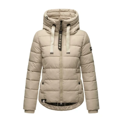 Image of Navahoo Amayaa Women&#039;s Winter Jacket Warm Quilted with High Collar and Adjustable Hood XS XXL, pebble grey,