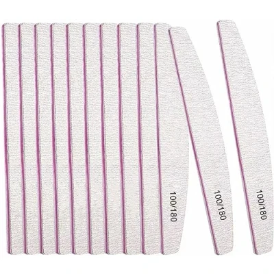 Image of 12PCS Professional Nail Files Double Sided Emery Board 100/180 Grit Washable Files, Fingernail Buffering Manicure Tools Styling Pet Grooming