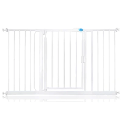 Image of Bettacare Auto Close Stair Gate, 139.8cm 146.8cm, White, Pressure Fit Safety Baby Barrier for Doors Hallways and Spaces, Easy Installation