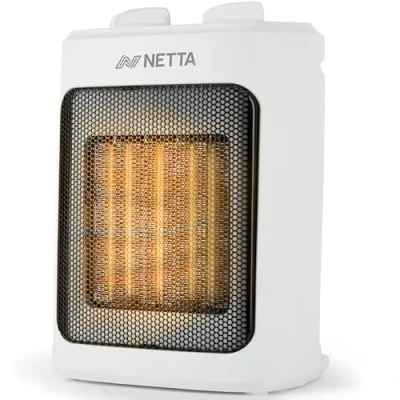 Image of NETTA Heater Ceramic Fan 2000W 3 Heat Settings &amp; Thermostat with Tip Over Overheat Protection, Portable and Compact Electric Space White