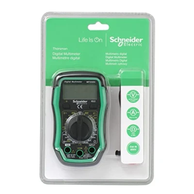 Image of Schneider Electric Thorsman Digital Multimeter with LCD Display Illuminated Category 3 Battery 9V 600V IMT23222 Green