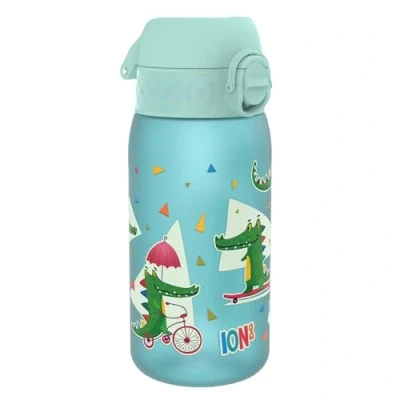 Image of Ion8 Kids Water Bottles, BPA Free, Leakproof, Dishwasher Safe, Easy Open, Secure Lock, Small Boys &amp; Girls Bottle,Kids Drinks Bottle for Spill free Drinking, Blue, Crocodiles, 350ml/12oz