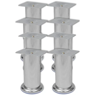 Image of vidaXL Round Sofa Legs 8 pcs Chrome 120 mm