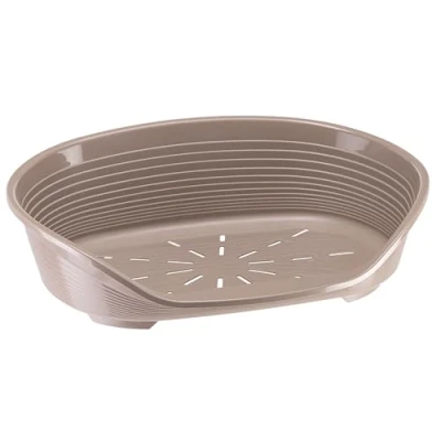 Image of Ferplast Cat Bed, Plastic Dog Bed Medium, Ventilation Holes and Non Slip Rubber Feet for Added Stability 82 x 59,5 h. 25 cm. Taupe