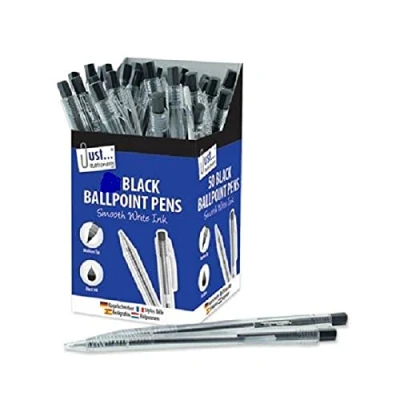 Image of The Home Fusion Company Smooth Write Retractable Black Ink Pens Various Quantities Work Office School
