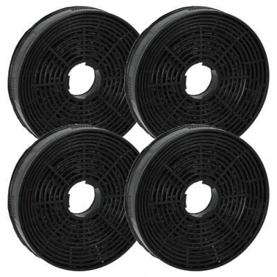 Image of vhbw 4x Activated Carbon Filter Replacement for Amica KF17130, 1160825, FWK 140 Cooker Hood 14 cm