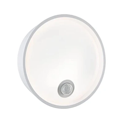Image of Paulmann 94699 LED outdoor luminaire wall Platomo motion sensor seawater resistant IP44 round 180mm 3000K 14.5W 1200lm white plastic