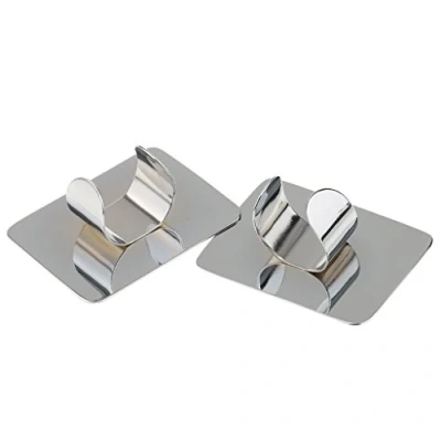 Image of Inzopo 2pcs Mini Nail Art Palette Ring Stainless Steel Pallet Professional DIY Design Paint Color Mixing Metal Tool