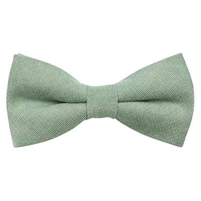 Image of Children&#039;s Kids Boys Luxury Cotton Blend Elasticated Bow Tie (Sage Green) suitable for formalwear, weddings, parties, pageboy outfits