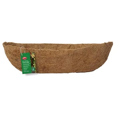 Image of Ambassador 61cm Pre Moulded Natural Wall Trough Plant Basket Coco Liner 24 Inch
