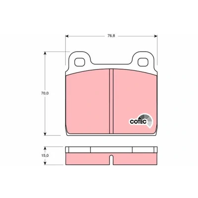 Image of 90297415 Brake pad set TRW COTEC GDB100 not prepared for wear indicator MERCEDES BENZ: S Class Saloon, /8 Pagode Convertible