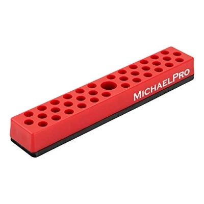 Image of MichaelPro MP014004 36 Piece Magnetic Hex Bit Holder, Strong Base Bits Organiser, Storage, Tool Organizer in Red