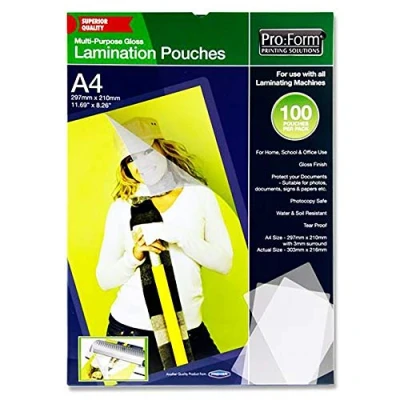 Image of Premier Stationery Pro:Form A4 Laminating Pouch (Pack of 100)
