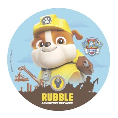 Image of Dekora Children&#039;s Birthday Cake Decoration Edible Rubble Paw Patrol Topper 20 cm Wafer Paper for Decorating Gluten Free, Lactose And No Sugar Added Suitable Vegetarians