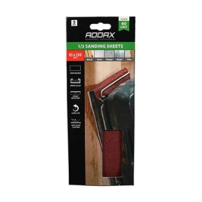 Image of 6x TIMCO 1/3 Sanding Sheets 60 Grit Red Unpunched 231467