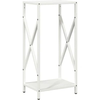 Image of vidaXL Firewood Rack White 34x25x70 cm Cold rolled steel