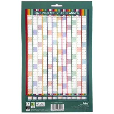 Image of 2024 2025 Large Academic Mid Year Wall Planner Calendar A1 Size 840 x 600mm (Multicolour)