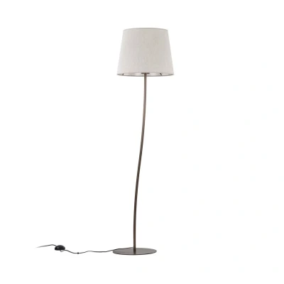 Image of Nicola Floor Lamp With Tapered Shade Beige 1xE27